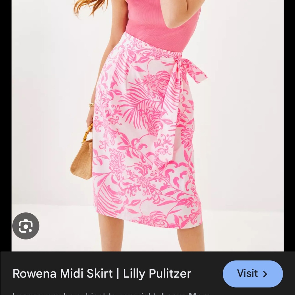 Lilly Pulitzer Pink and White Floral Skirt